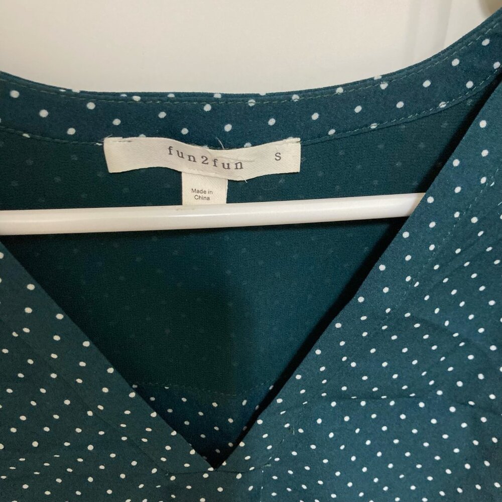 Fun2Fun Green Polka Dot Blouse - Picture 4 of 6